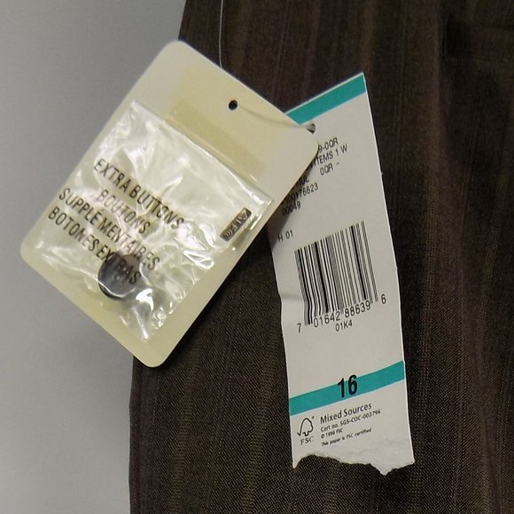 Jones New York Collection Easycare Stretch Pinstripe Pants Size 16 NWT - Picture 6 of 9